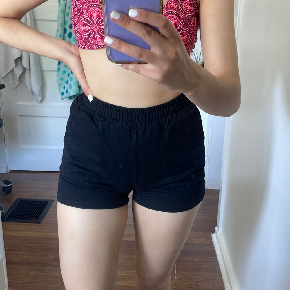 Black tracksuit shorts